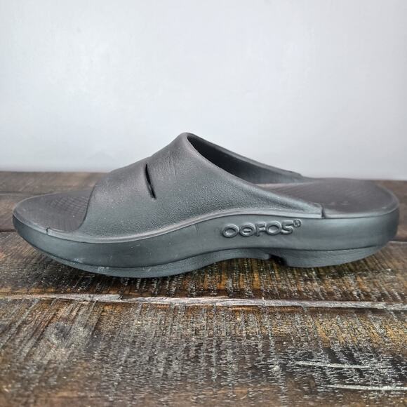 Oofos OOahh Womens Size 7 Recovery Slip-On Comfort Beach Sandals Slides Black - Picture 6 of 11